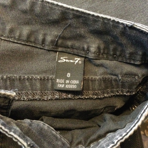 Seven 7 Stylish Black Women's Jeans Boot Cut Embroidered Pockets Western Size 8 - Picture 8 of 8